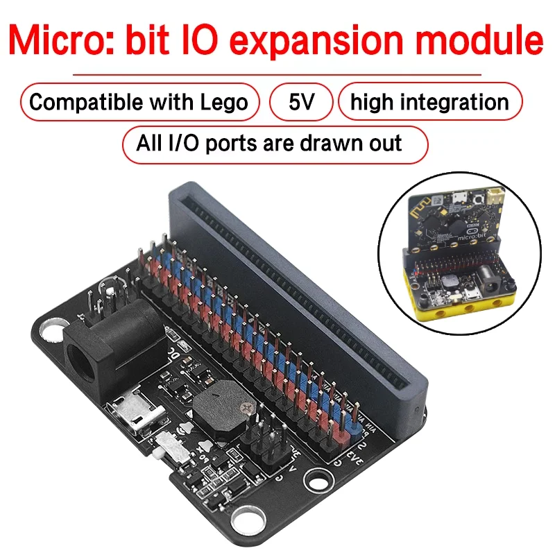 Emakefun New Sensor Expansion Board Shield V2 for BBC Micro Bit diy electronics Passive Buzzer GPIO IOBIT 5V Supports Scratch