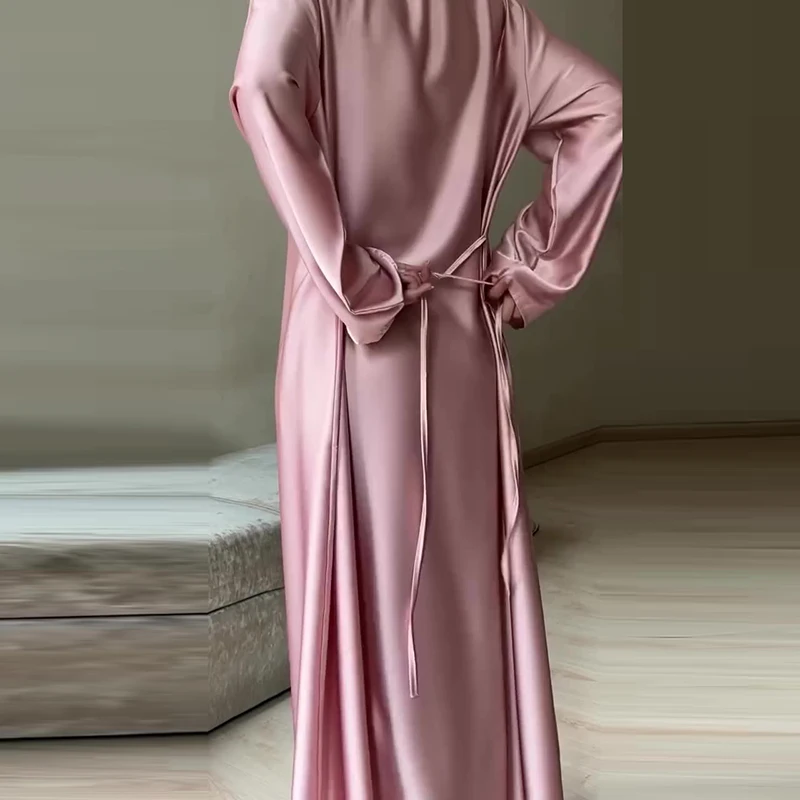 أنثى عادية س الرقبة كشكش المرقعة فستان الحفلات 2025 موضة عالية الخصر فستان ماكسي الخريف الشتاء مزاجه فستان بكم طويل