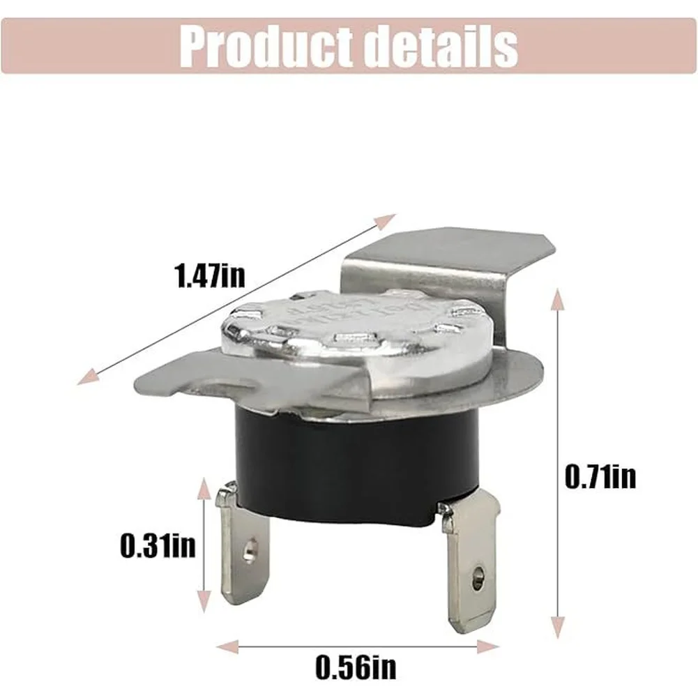 Dryer Repair 1.47*0.71 WE4M137 Thermostat Thermostat High Limit Switch 2-wire Connection Flush-mounted Installation