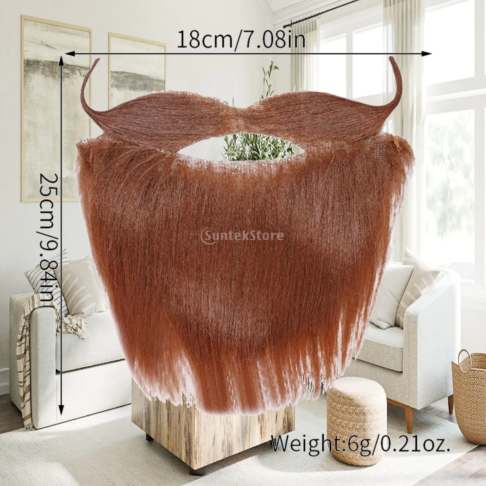 False Mustache Funny Fake Mustache Costume Beard Lightweight Novelty Disguise with Textile Backing Faux Synthetic Hair