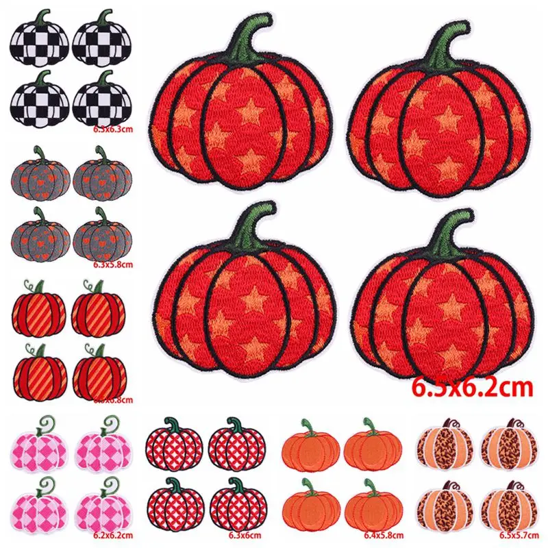 

10PCS Wholesale Pumpkin Embroidered Patches For Clothing Halloween Patch Iron On Patches On Clothes Cartoon Badges Backpacks DIY