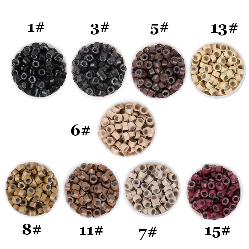 

1000pcs Micro Link Rings Beads for Hair Extensions 5030mm Silicone Lined Beads Microlinks Hair Extensions Tool