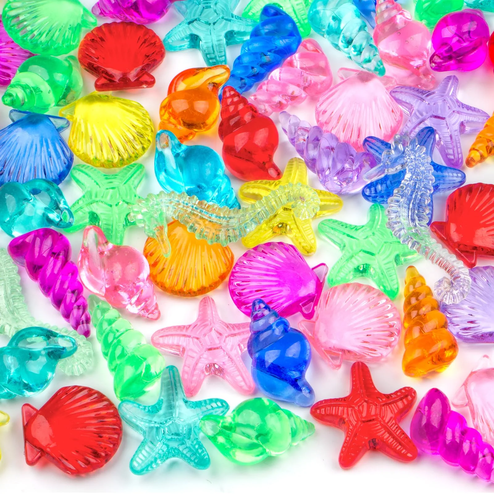 Durable Resin Colorful Simulation Ocean Shell Set - Colorful Shells & Crystal for Aquariums Pool Parties Summer DIY Decor