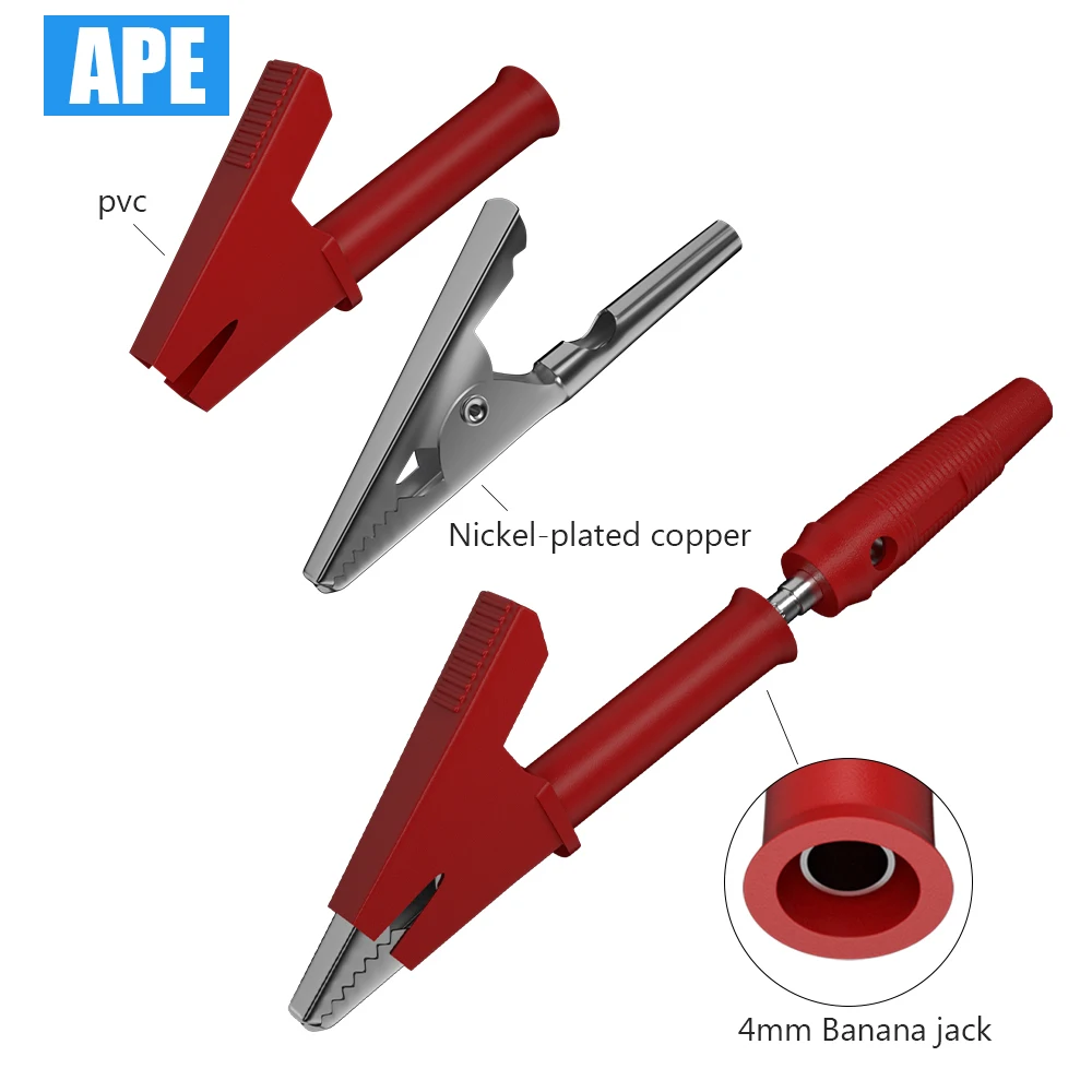 Imagem -05 - Multímetro Test Lead Kit Segurança Banana Plug Alligator Clip Sonda de Teste Substituível 30 Pcs