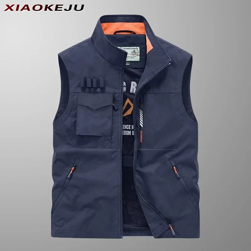 Multi-pockets Multi-pocket Men Vest Jacket Sports Clothing Hunting Sleeveless Motorcyclist Work Best Fishing Men's Vests Camping