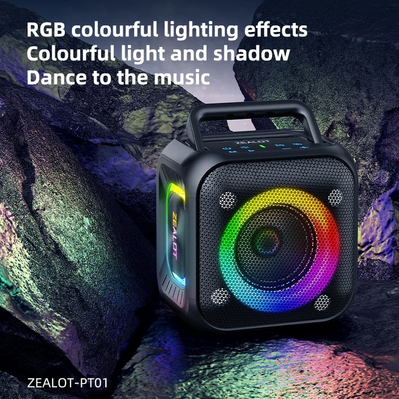 

Zealot-PT01 Bluetooth Speaker,Ultra Portable, Up to 12H Playtime,IPX6 Waterproof and Dustproof,Powerful Sound for outdoor