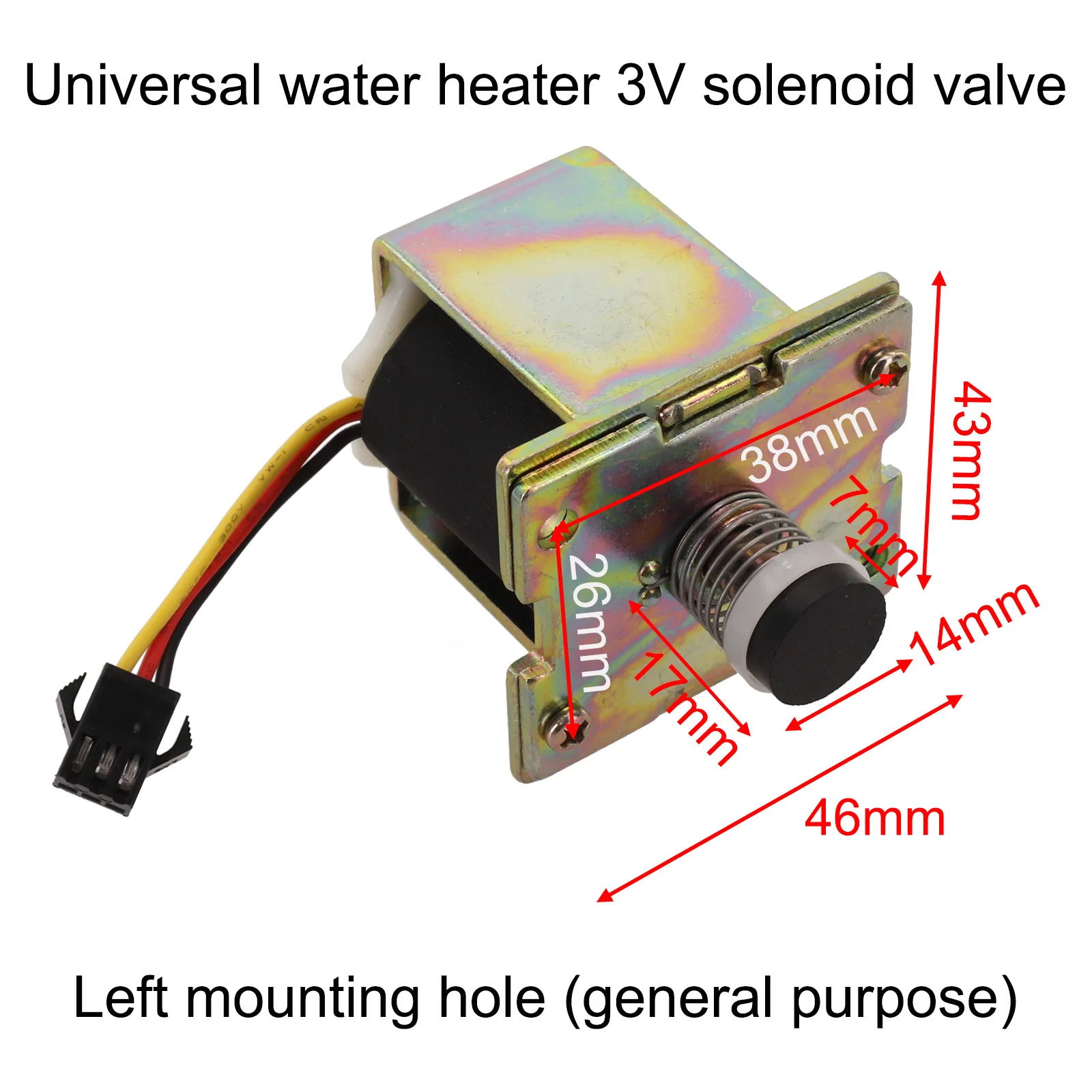 1pc DC3V ZD131-B Solenoid Valve For Gas Water Heater With 14mm Diameter Rubber Head Home Improvement Accessories