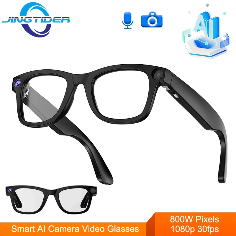 

G300 умная камера с искусственным интеллектом, аудиоочки, 800 Вт, пиксельная HD-камера, 1080p, аудио, интеллектуальные очки, запись AI-перевода, Bluetooth-вызов