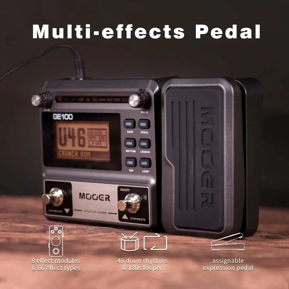 80 Presets Multi-Effects Guitar Pedal Tap Tempo Headphone Out Multi Effects Processor 66 Effects Versatile