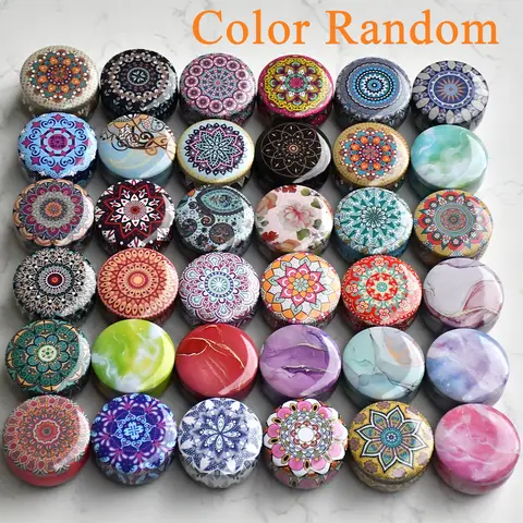 56 Colorful Floral Patterned Tin Boxes, Available in Sets of 36pcs, Each Containing 2.2-Ounce Candle Jars