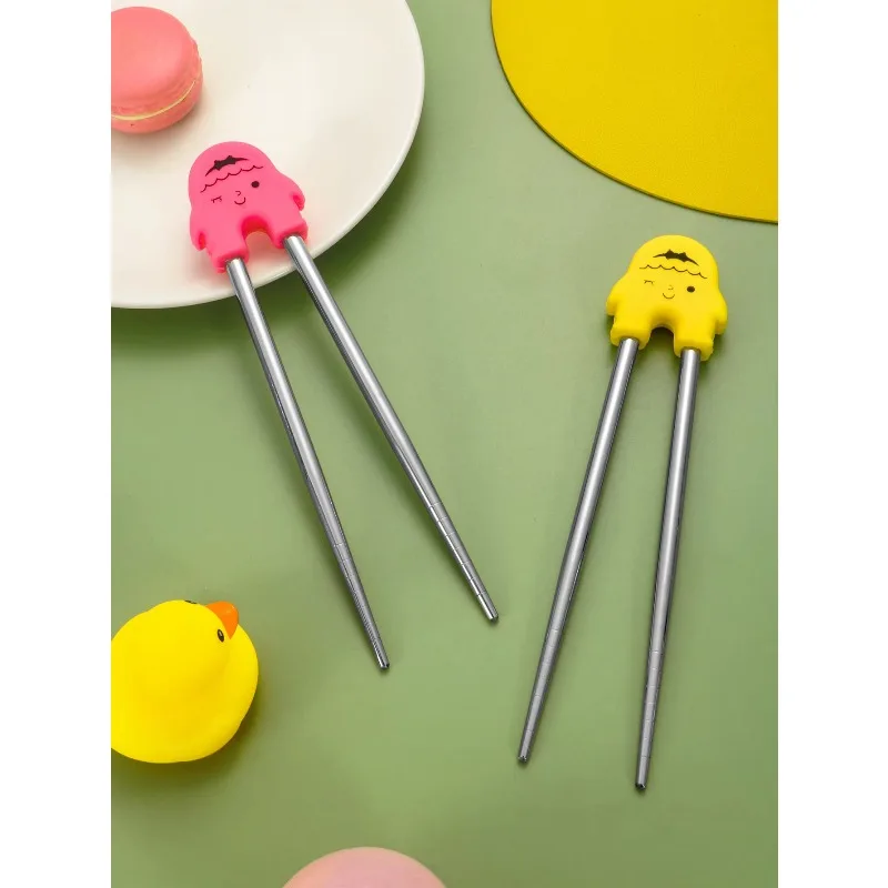 1pc Cartoon Practice Special Dining Chopsticks Children Beginners Removable Recycling