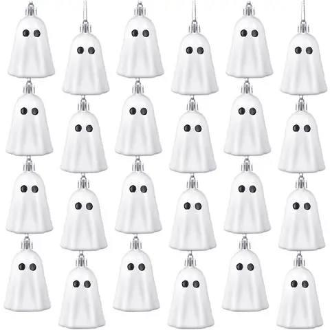Ornements fantômes suspendus d'Halloween – Toile d'araignée et formes de citrouille en PVC non toxiques pour la décoration d'arbre intérieur/extérieur