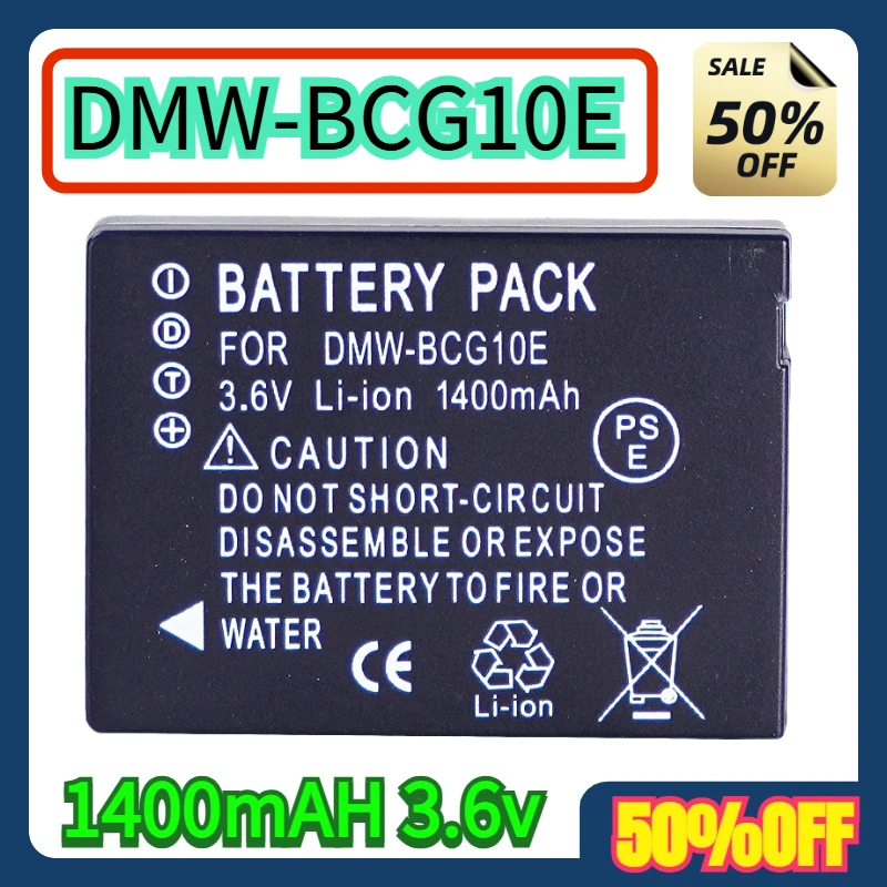 

For Panasonic Lumix DMC-3D1 DMC-TZ7 DMC-TZ8 DMC-TZ10 DMC-TZ18 Digital Camera Battery 1400mAH DMW-BCG10 BCG10 BCG10E Battery