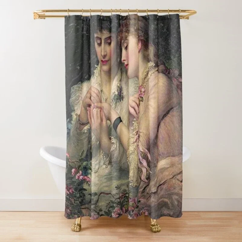 Classical Art Oil Painting Shower Curtain,A Thorn Amidst The Roses By James Sant Shower Curtains for Bathroom, Waterproof Fabric