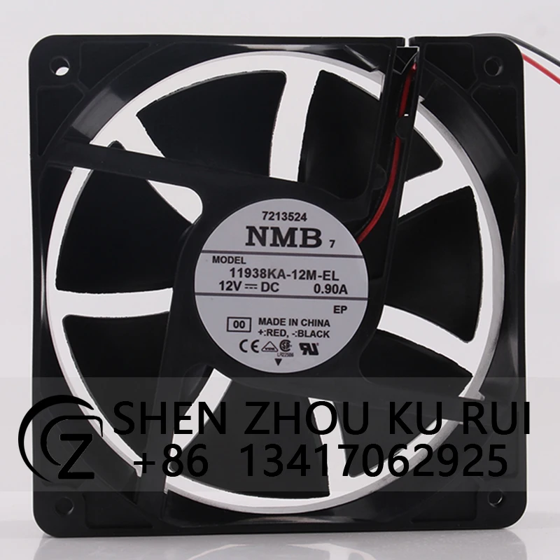 Case Fan Dual Ball Bearing for NMB 11938KA-12M-EL 120X120X38MM 12038 12V 0.90A 12CM Large Airflow Inverter Cooling Fan