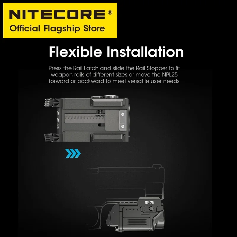 Imagem -04 - Lanterna Tática Compacta Lanterna para Pistola Airsoft Picatinny Nitecore-npl25