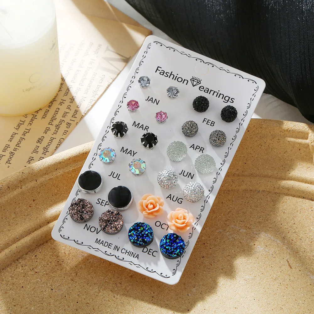 

Steel Fun Jewelry Lovely Star Moon Mini Earrings Set Geometry Silver Color Earrings For Girls Trendy Personalized Jewely Set