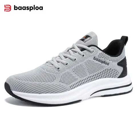 Baasploa Men Running Shoes Brand 2025 Male Designer Mesh Casual Sneakers Lightweight Lace-Up New Male Outdoor Sports Tennis Shoe