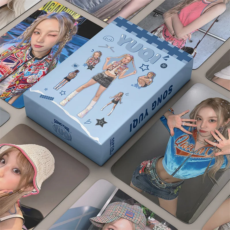 Canção Yuqi Único Álbum Pequeno Cartão Lomo, Gidle Girl Child Imprimir Cartão de Foto, Kpopmiyeon Mini, 55pcs por conjunto (G)I-DLE
