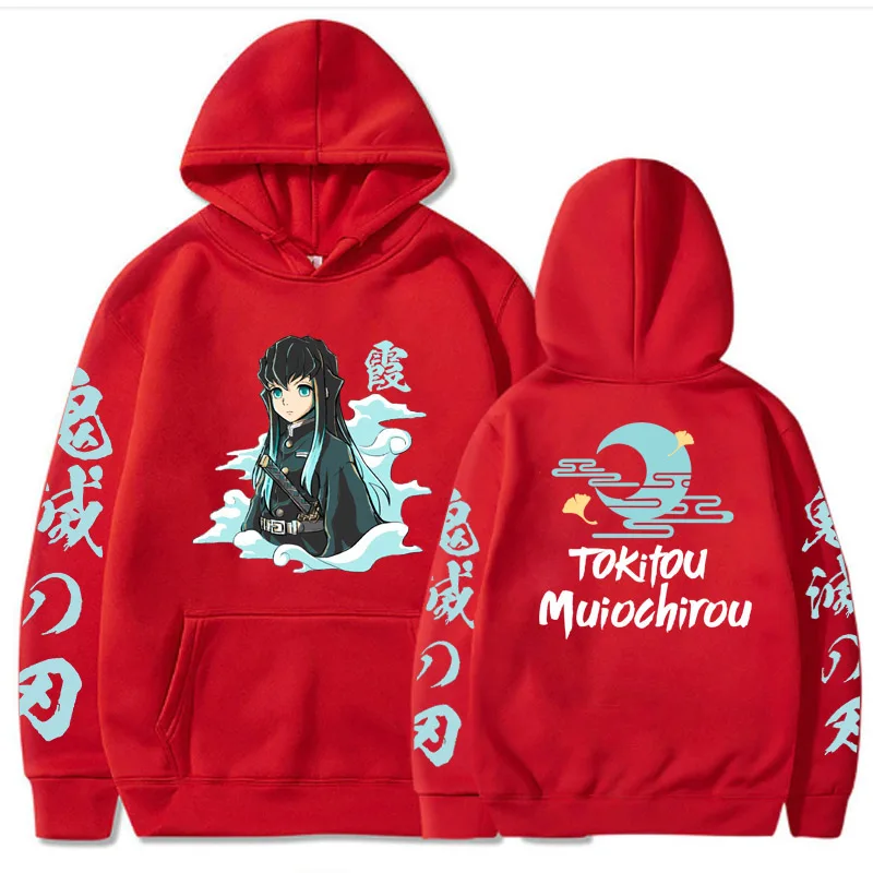 Anime Tokitou Muichirou Demon Slayer Hoodies Top Spring Autumn Japanese Style Hoodie Loose Casual Style Unisex sweatshirt