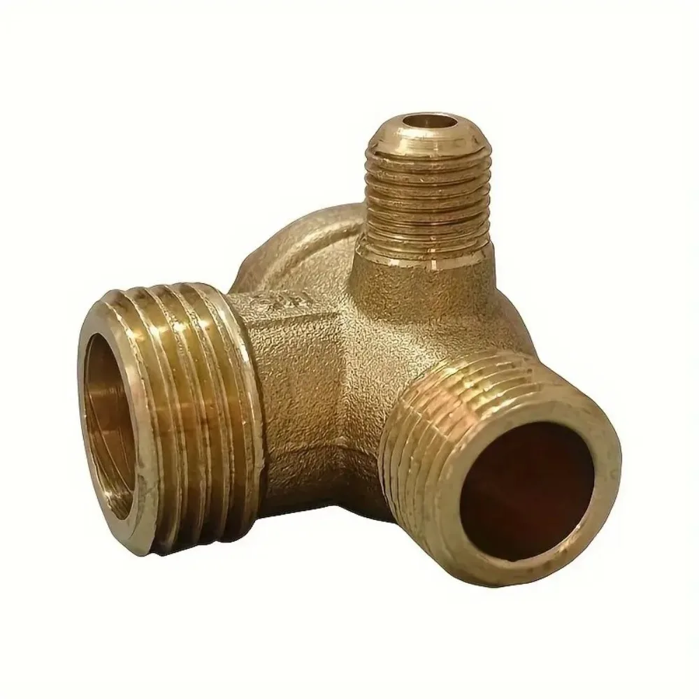 1 Pcs New Air Compressor Check Valve 3-Port Zinc Alloy Brass Male Thread Check Valve Connector Tool For Air Compressor 20*16*10