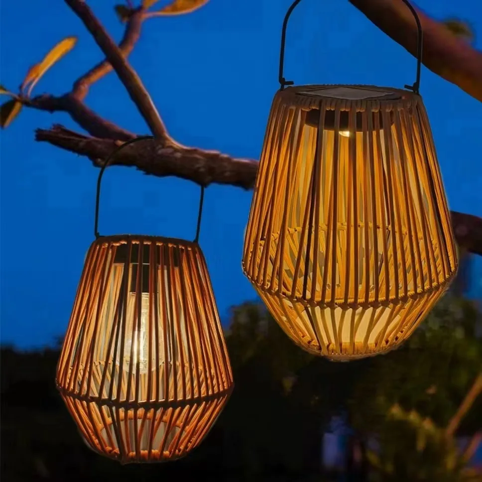 

Solar Lights,outdoor Hand Woven Solar Hanging Rattan Filament Lanterns,suitable for Garden,courtyard,villa Landscape Lights,Yard