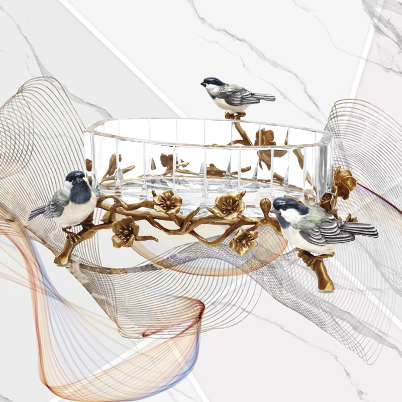 ديكور اليعسوب النحاسي والسيراميك الكلاسيكي الجديد القابل للتصرف، وعاء الفاكهة لتزيين المنزل #4