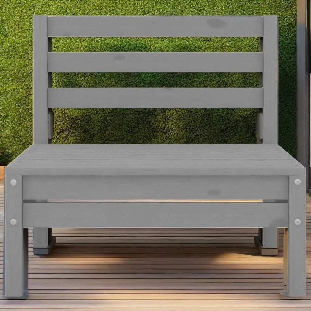 Modern Gray Solid Pinewood 2-Seater Patio Sofa - Stylish Outdoor Furniture