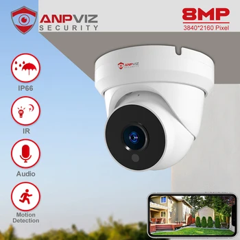 Anpviz 8MP POE IP Camera Outdoor Security 4K Video Surveillance Turret Camera Motion Detection P2P View Danale APP Built-in Microphone Anpviz 8MP POE IP Camera Outdoor Security 4K Video Surveillance Turret Camera Motion Detection P2P View Danale APP Built-in Microphone