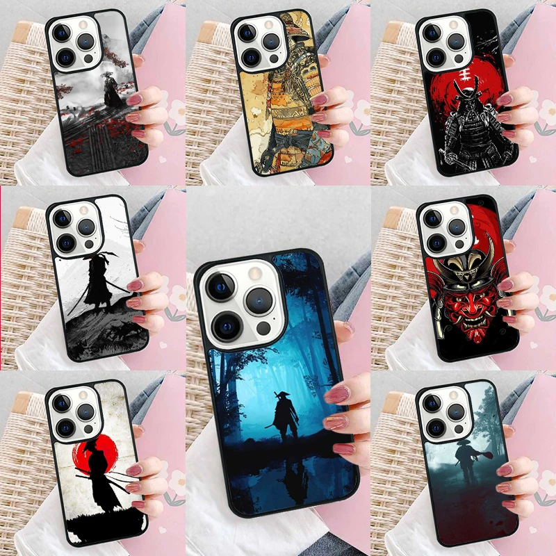 Japanese Samurai Warrior Phone Case Cover for iPhone 16 Promax 15 Pro 13 14 Plus 11 12 Mini XR XS MAX Coque