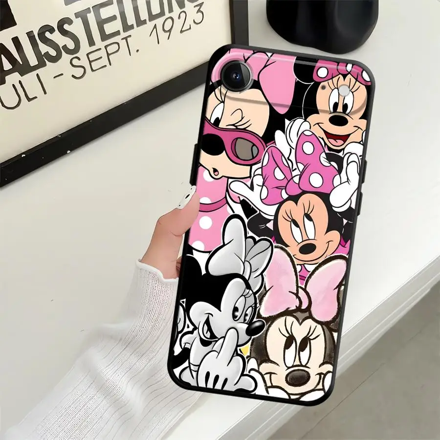 Disney Super Cute Cartoon Minnie Soft Back Phone Cover Case for iPhone X XS XR 17 16 Pro Max 14 15 Plus 13 Mini 17Air 7 8 SE 12