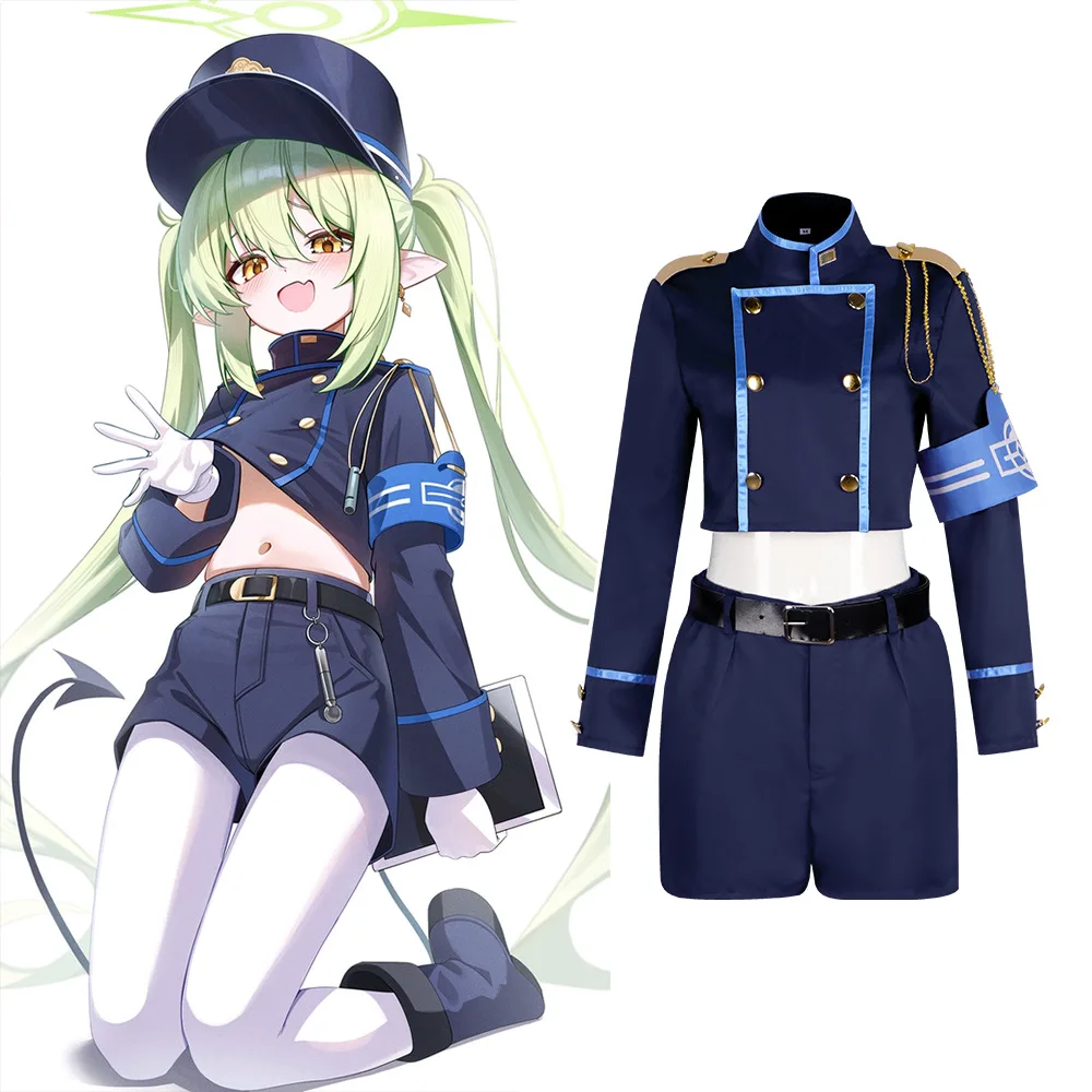 Game Blue Archive Hikari Nozomi Cosplay Costume Subway Twins Cosplay Suit with Hat Bag Halloween Party Uniforms Custom Made