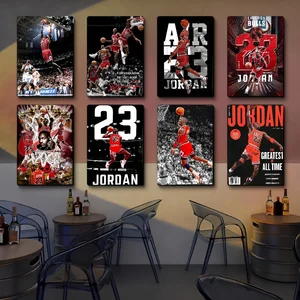Pemain Bola Basket M-Michaell-J-Jordan Poster Film Klasik Poster Kualitas HD Lukisan Seni Dinding Studi Dekorasi Rumah Nordik 12 dekorasi ruang bola basket penjualan terbaik - №