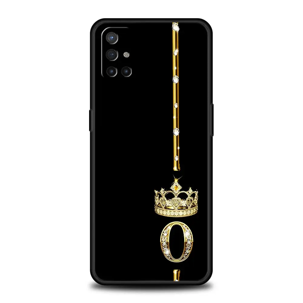 Funda de teléfono para OnePlus 12, 11, 10, 9 Pro, 9T, 12R, 10R, 9R, 9RT, 10T, 8T, 8, 7, 6T, 7T, Nord 2T, CE 2, 5G, N10, letras de corona de diamante