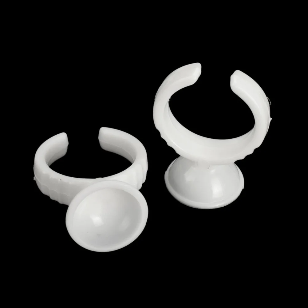 

100Pcs Disposable Ink Caps Ring Holder for Tattoo Pigment Container Clear Makeup Tool Eyelash Extension and Permanent Brow Kits