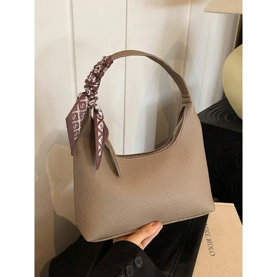 

Minimalist Ladies' Shoulder Messenger Bag With Silk Scarf