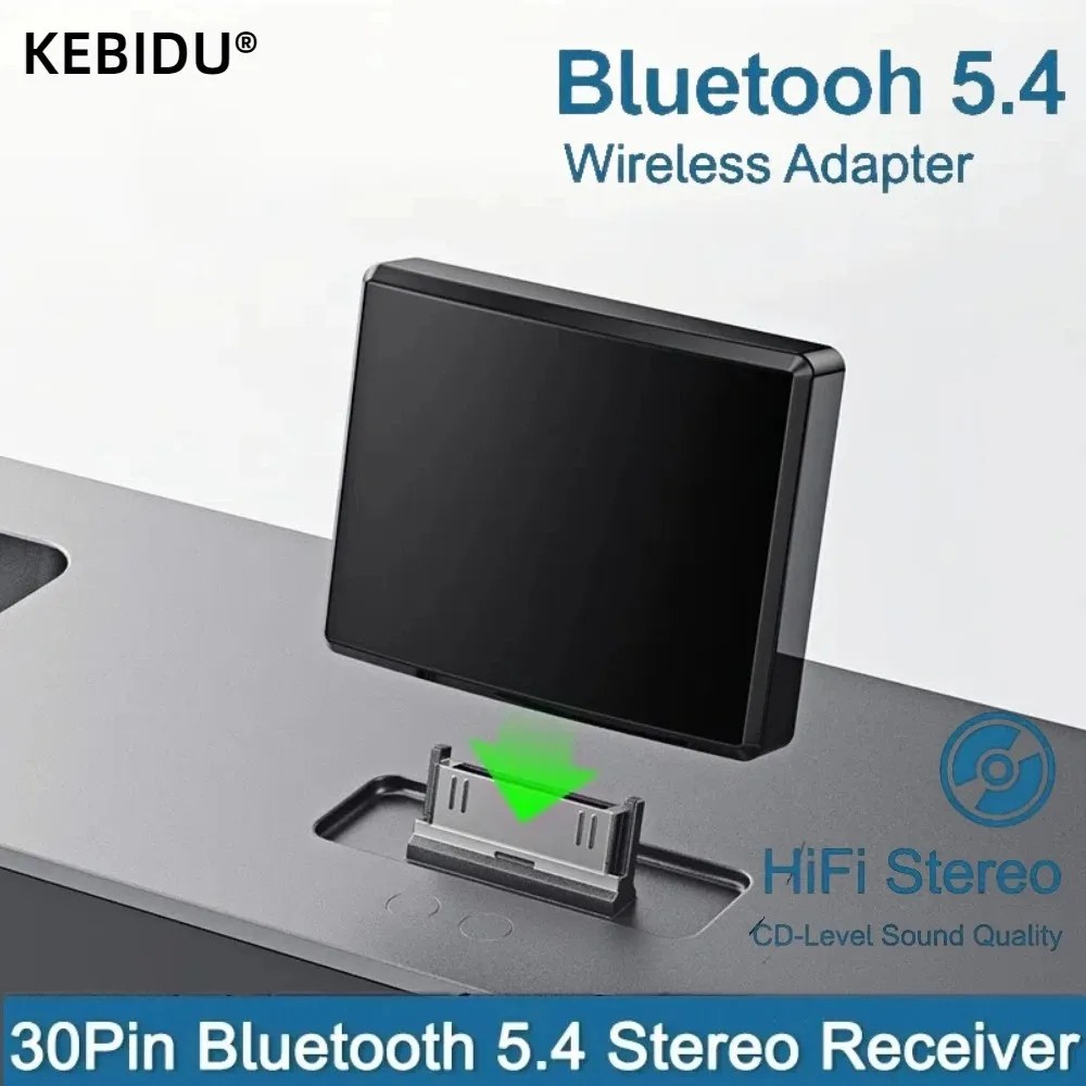 30Pin Bluetooth 5.4 เครื่องรับสัญญาณเสียงHIFI Lossless Musicอะแดปเตอร์ไร้สายความเข้ากันได้สูงA2DPสําหรับ 30 Pin Docks Analogลําโพง