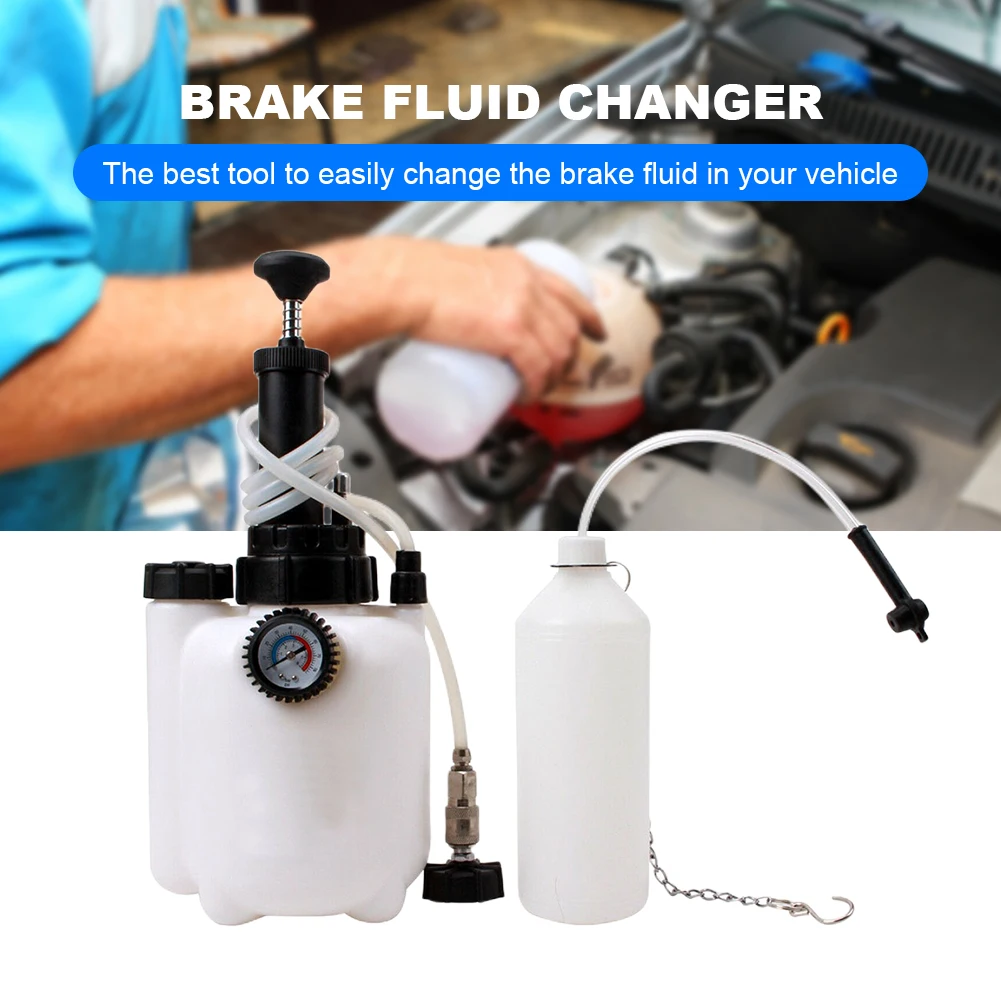 Car Manual Brake Bleeder 3L Car Brake Oil Pot Replacement Tool Voltage Display Empty Exchange Drained Kit Clutch Bleeding System