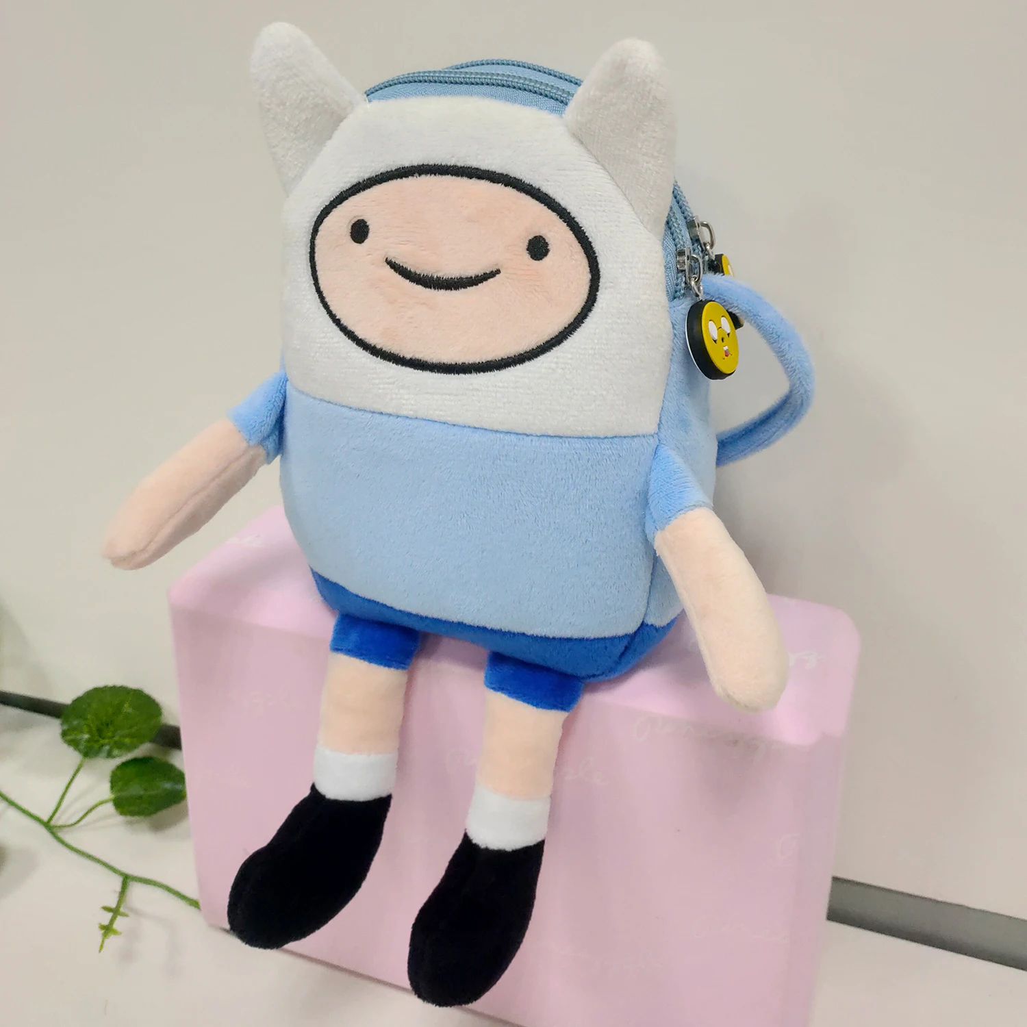 

Adventure Time Plush Toys shoulder Cartoon bag Jake Finn bemore Soft Stuffed Animal BMO Two Zipper pocket Finn The Human Robot