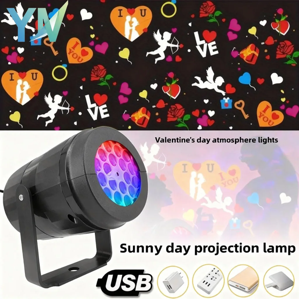 

Romantic Lighting Projector for Valentines Day Rotating Laser Light Creates Starry Sky Effect Wedding Anniversary Ambiance Decor
