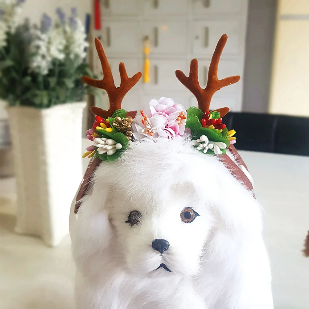 

Cute Pet Headdress Christmas Hair Clip for Dog Cat Durable Reusable B Exquisite Design Daily Wear Halloween Parades Photo Shoot