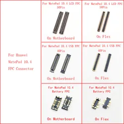 2Pcs LCD Display Screen Flex FPC Connector USB Charging For Huawei MATEPAD 10.4 Inch BAH3-W09 BAH3-W19/AL00 Battery Plug Contact