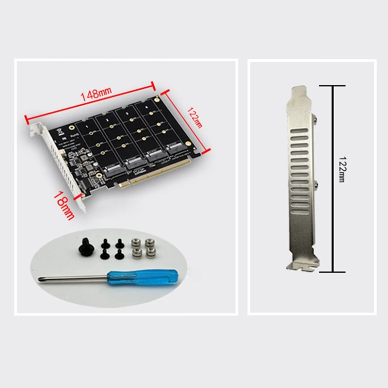 Carte réseau à 4 disques, carte adaptateur, 6 000 cartes, PCIEX16 NVcloser PCB PH44 NVcloser