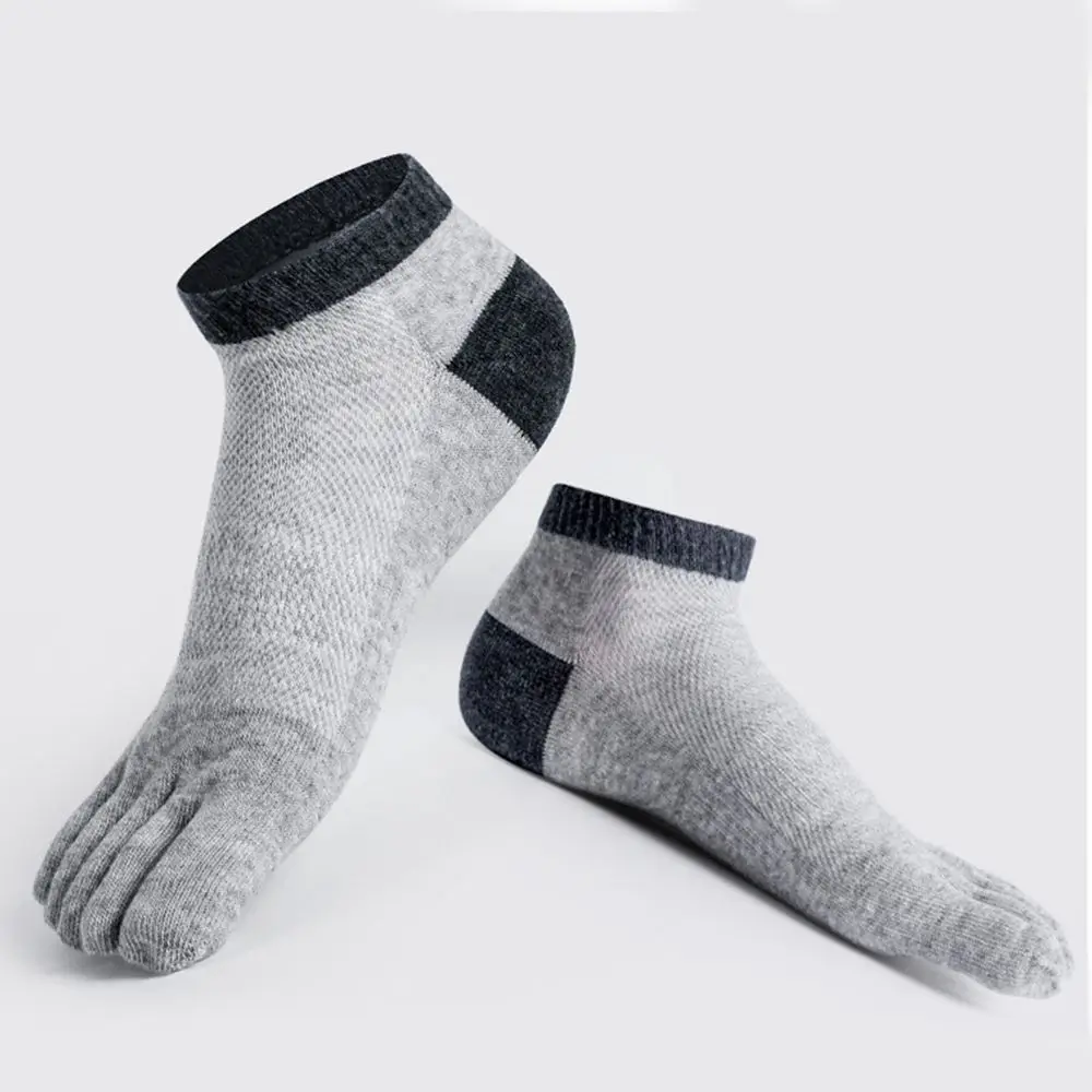 Ankle Short Anti-slip Invisible Mesh Toe Socks Five-Finger Socks Mesh Socks Five Toe Socks Men's Socks