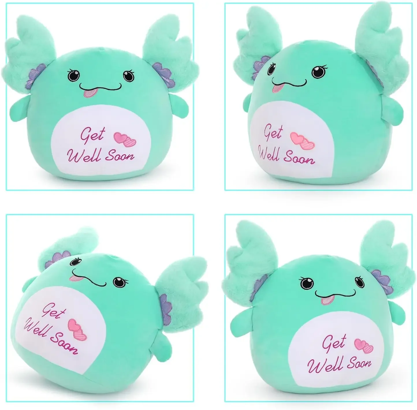 18" Get Well Soon Axolotl pluche kussen - knuffelcadeaus voor vrouwen - voel je beter cadeaus voor kinderen vrouwen