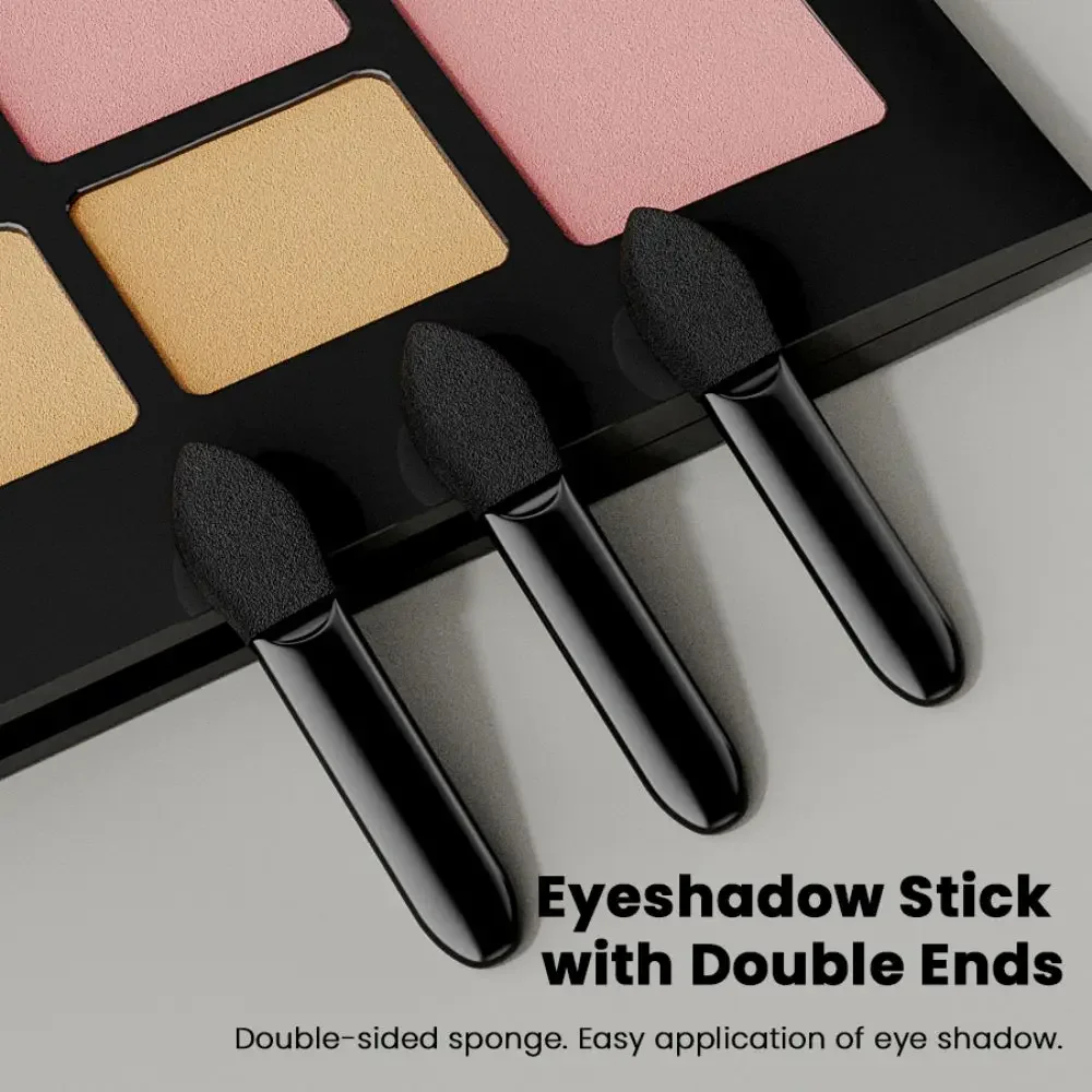 Pequeño juego de brochas negras portátiles y juego de brochas Powder Puff para modificación de sombra de ojos de maquillaje diario