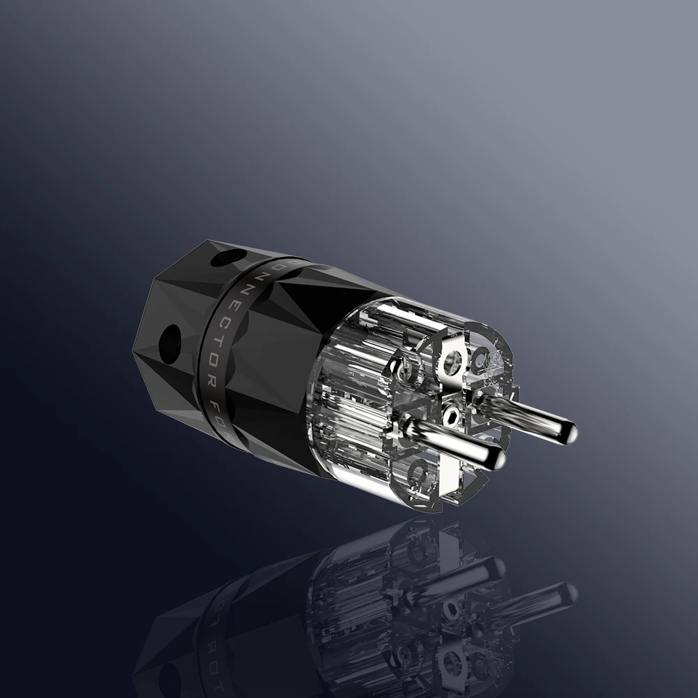 Viborg VE503R + VF503R 99.99% Reinem Kupfer Transparent rhodiniert Schuko EU Hifi audio Power kabel Extenstion adapter Stecker