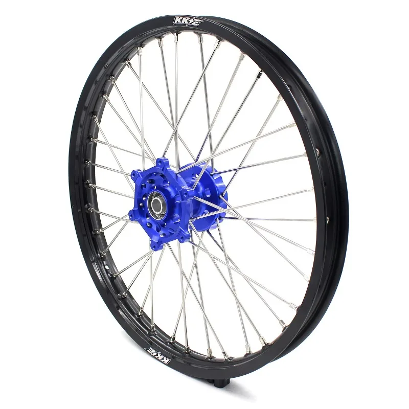 

【2025】 Dirt Bike Motorcycle Wheels Rims Set Fit For YAMAHA YZ125 YZ250 1999-2024 YZ250F YZ450F YZ250X 2024 Blue Hub Black Rim