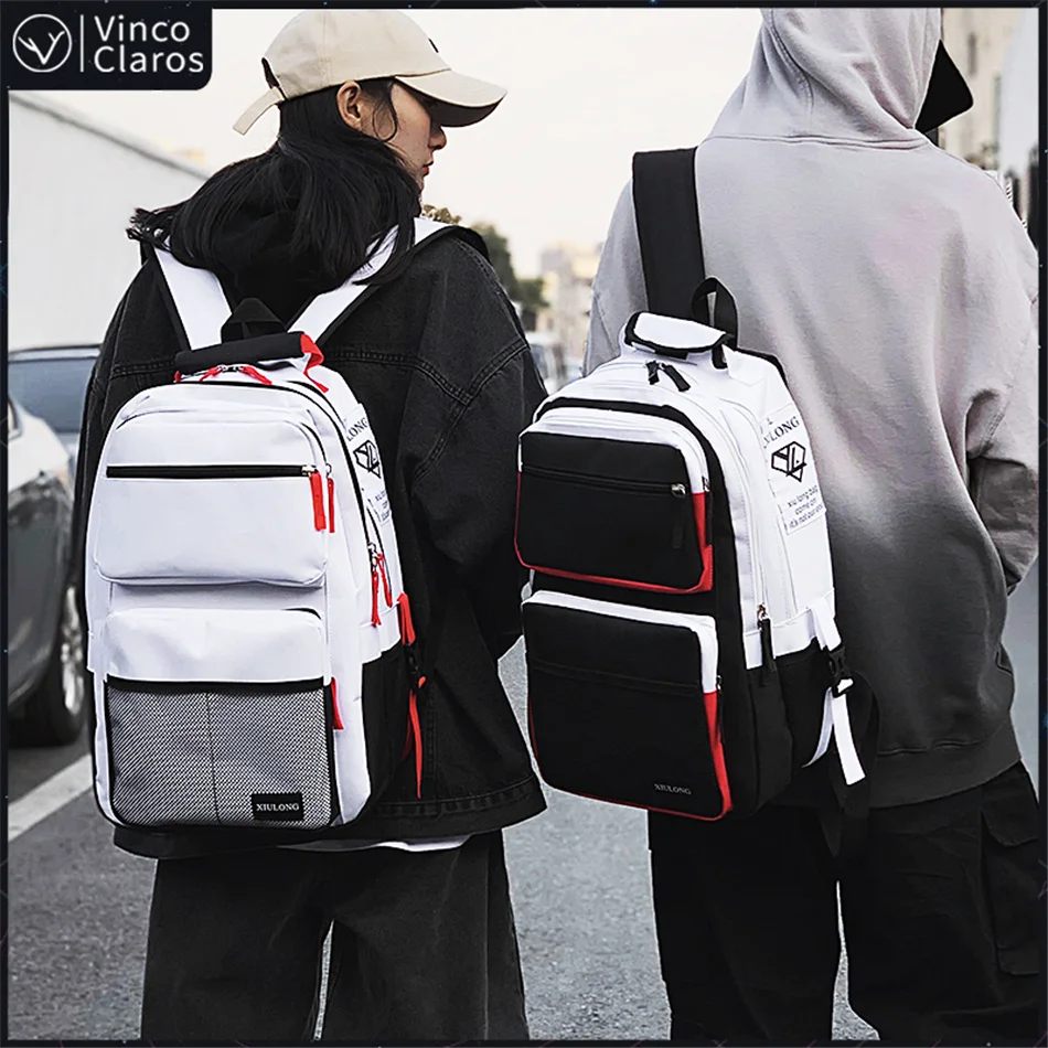 Fashion Large Capacity Men's Backpack Multiple Pockets School for Teenager Trend Cool Couple s Unisex Bags 2024