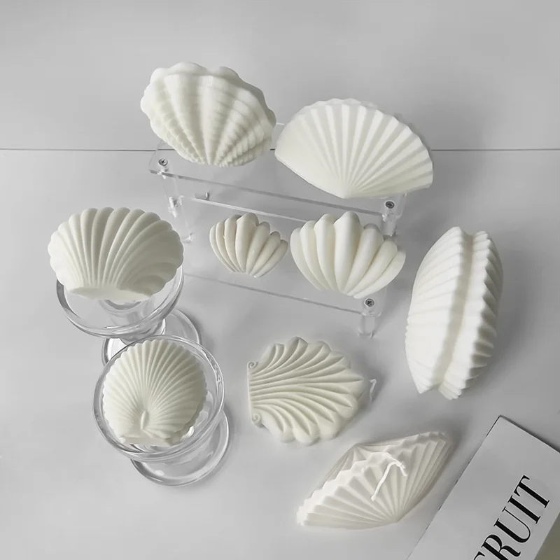 ثلاثية الأبعاد سيليكون شمعة قالب الصابون البحر قذيفة الجص قالب الاسمنت ديكور المنزل لتقوم بها بنفسك الروائح الهدايا قوالب دي سيليكونا